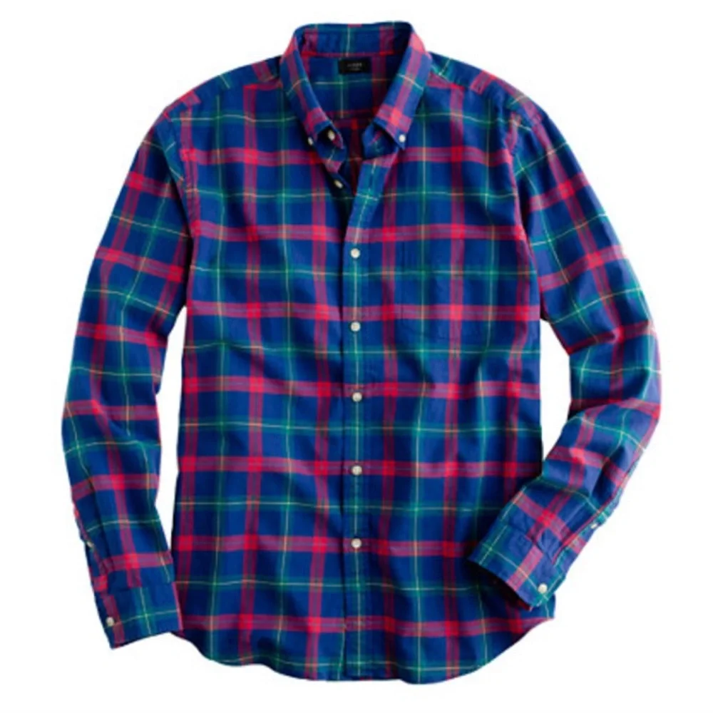 J. Crew Shirt Mens XL Tartan Plaid Oxford Button Down Long Sleeve Preppy Classic
